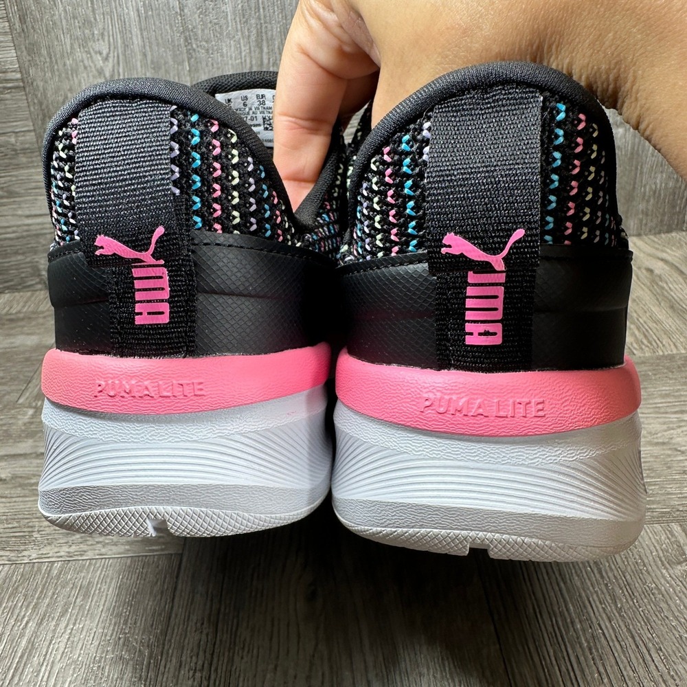 Puma One4All 2.0 Slip On Womens 7.5 Black Pink Multi Knit Athletic Sneakers NEW - Picture 6 of 8